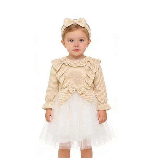 Apricot Ruffled Toddler Formal Dress