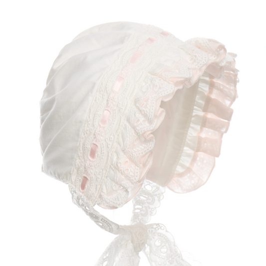 Dainty Pink Accent Cotton Bonnet