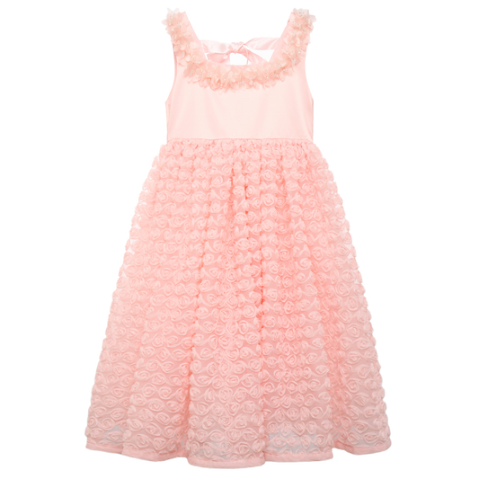 Spring Garden Blush Petal-Strap Dress