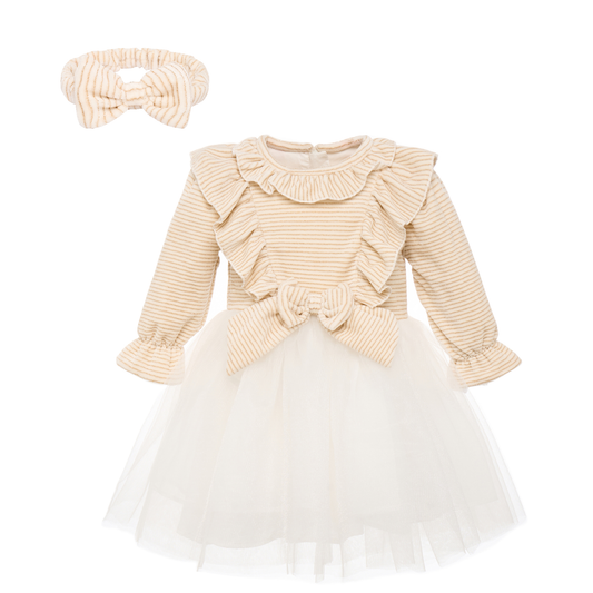 Apricot Ruffled Toddler Formal Dress
