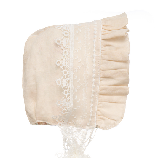 Lace Whisper Vintage Bonnet - Cherishing Baby's Dreamlike Moments
