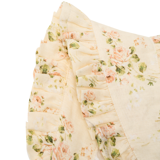 Hanakimi Kids Vintage Floral Ramie Wide-Brimmed Baby Bonnet —— Sunny Haven