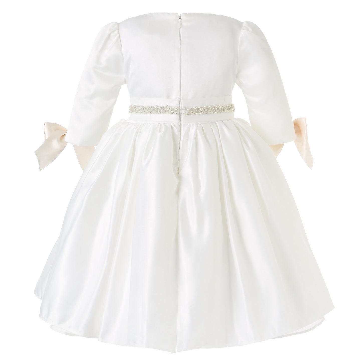 Vestido de comunión Hanakimi® de corte A/princesa, de media manga y largo hasta la rodilla JMK1634