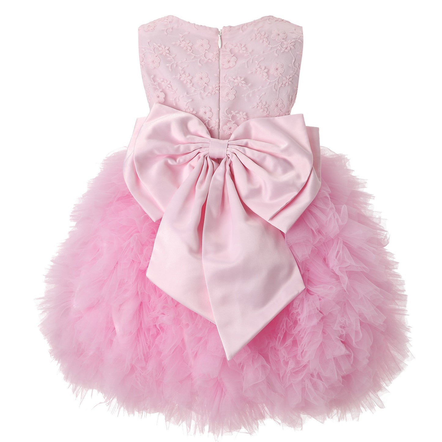 Hanakimi® Besticktes, ärmelloses, knielanges Festkleid aus Tüll JMK1617