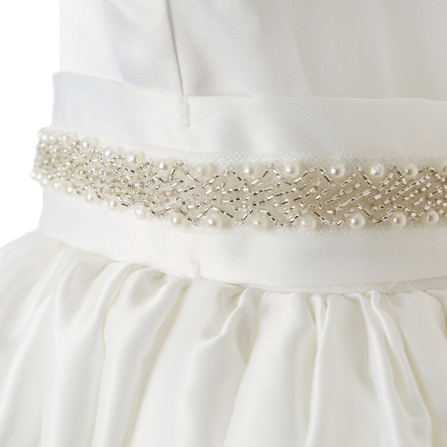 Vestido de comunión Hanakimi® de corte A/princesa, de media manga y largo hasta la rodilla JMK1634