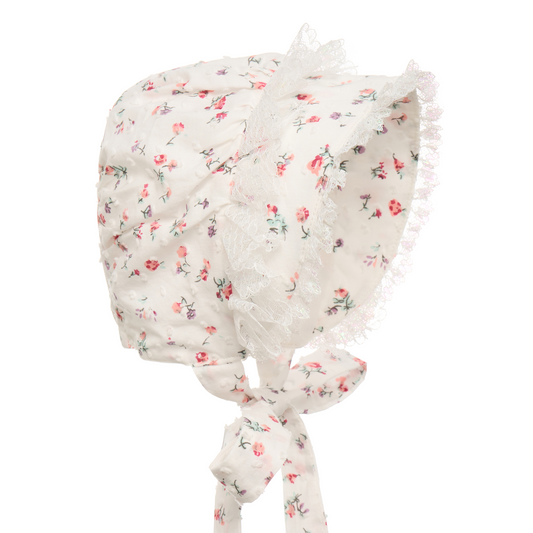Hanakimi Sunny Haven Wide-Brim Sun Protection Baby Bonnet with gentle ruffles