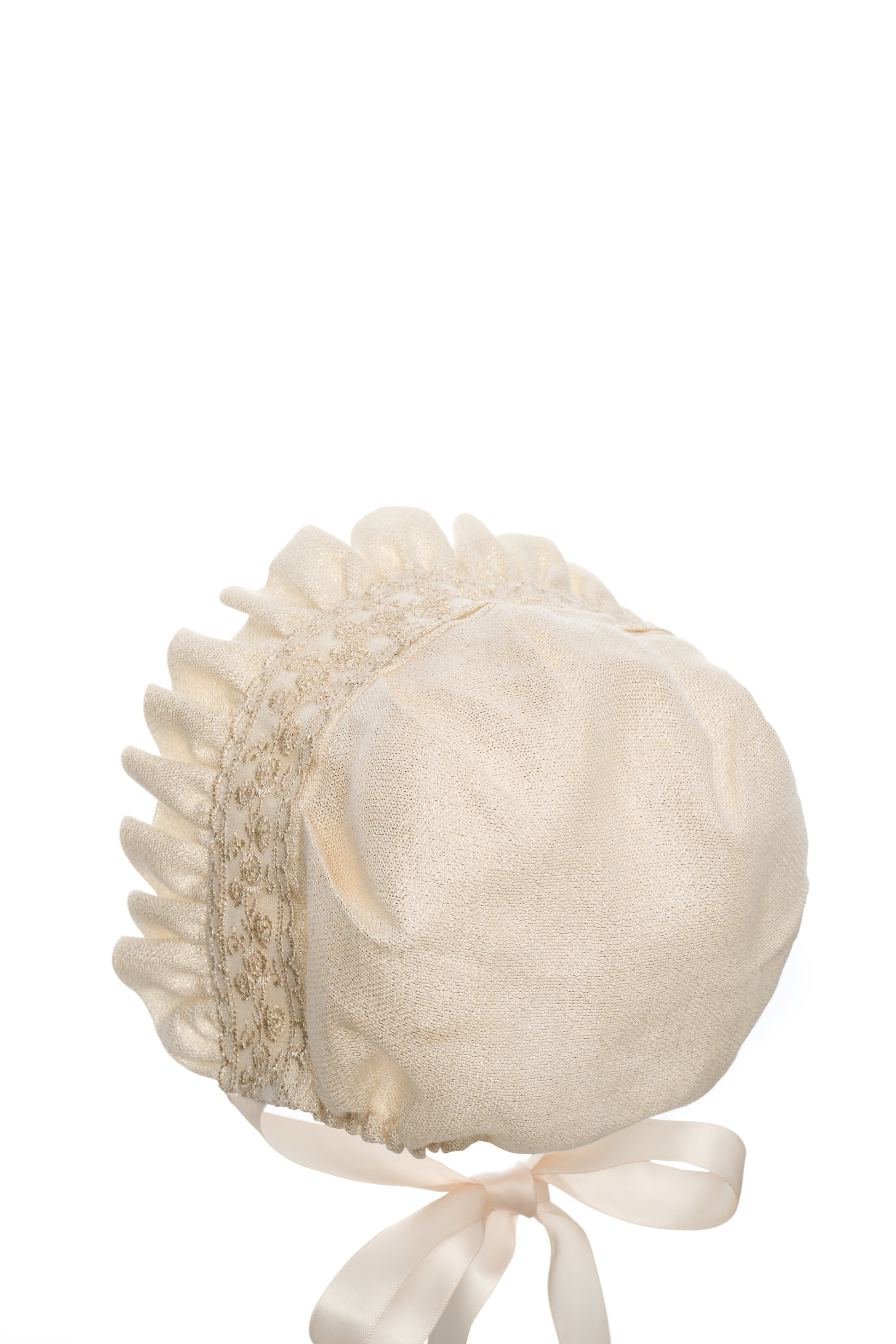 Hanakimi Kids Golden Thread Blossom Ruffled Vintage Bonnet——Blossom Joy