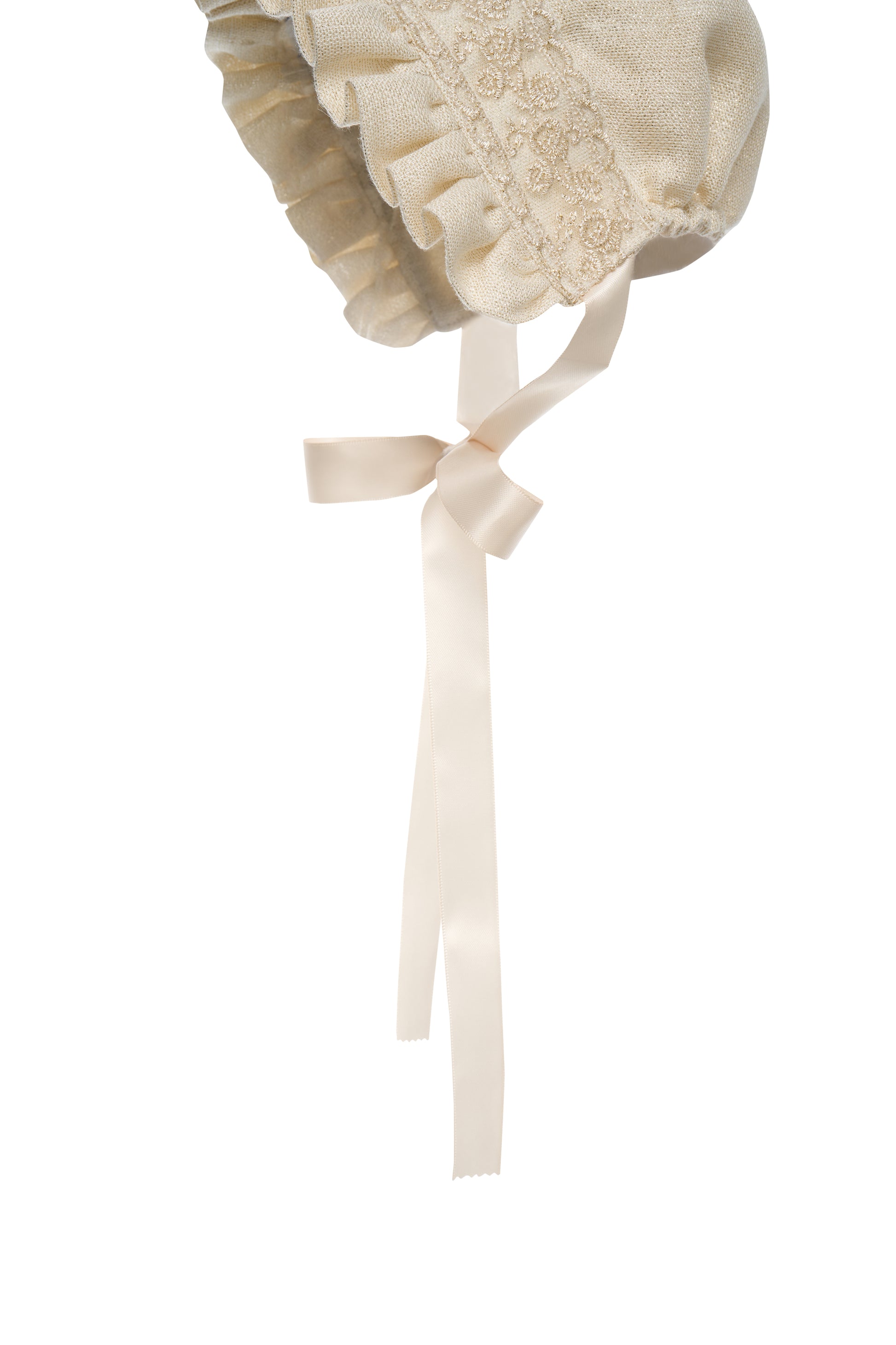 Hanakimi Kids Golden Thread Blossom Ruffled Vintage Bonnet——Blossom Joy