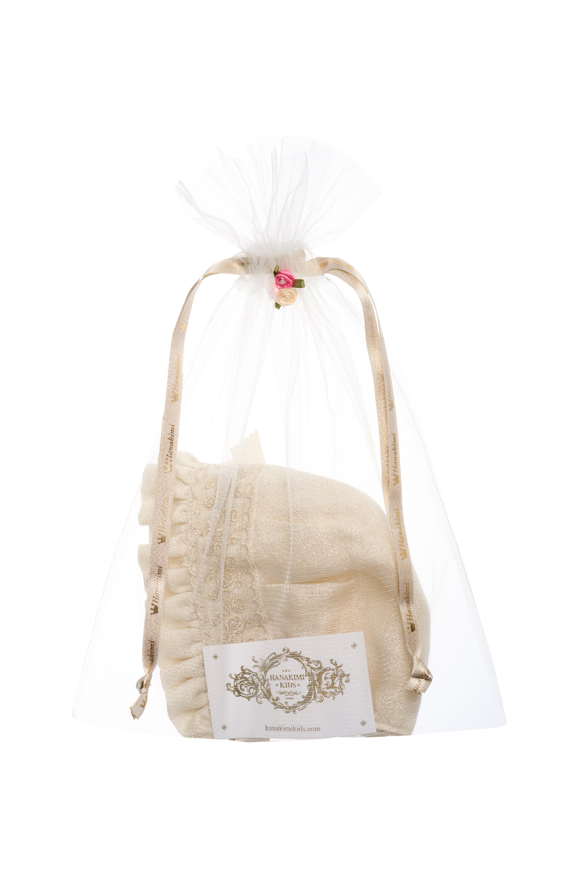 Hanakimi Kids Golden Thread Blossom Ruffled Vintage Bonnet——Blossom Joy