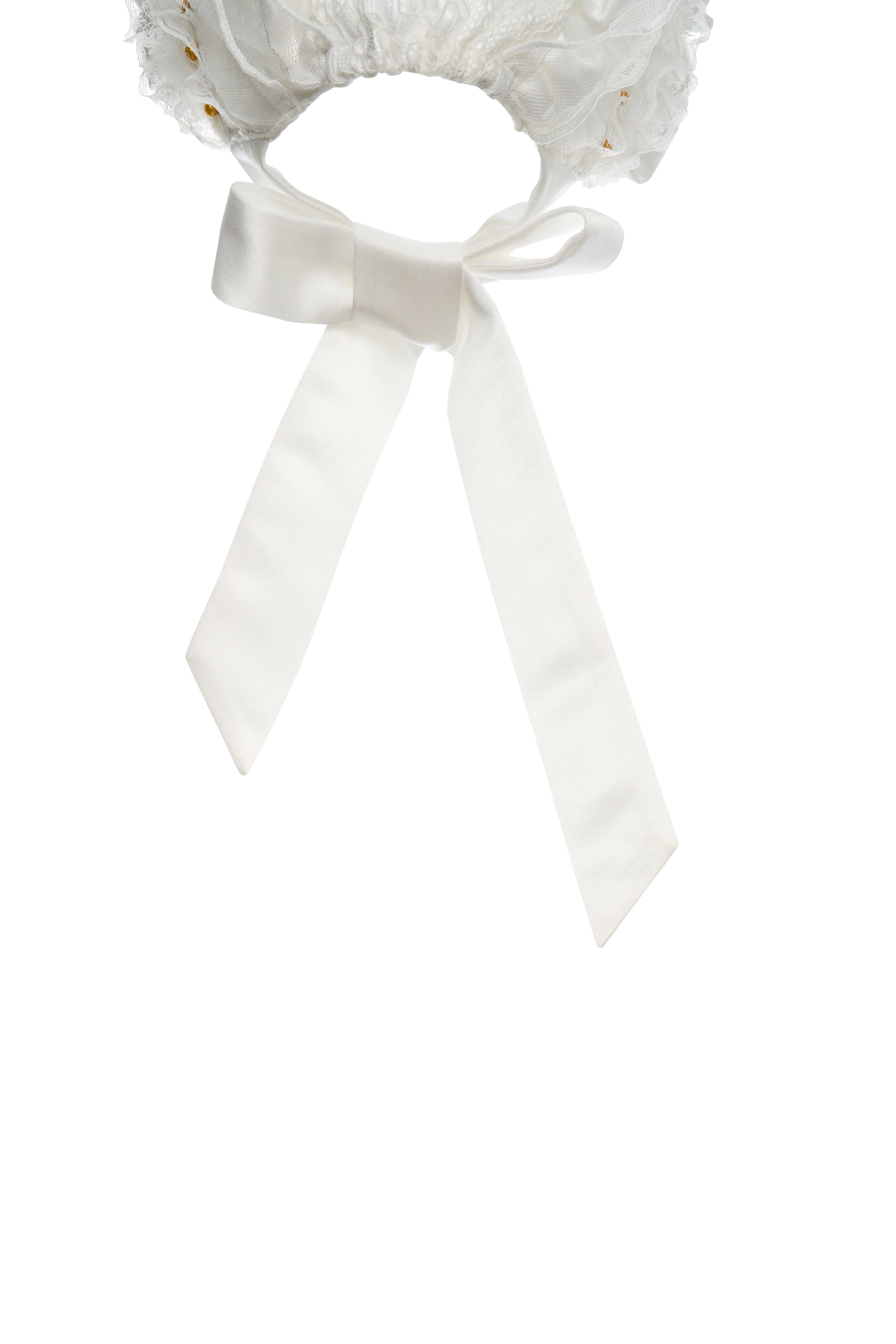 Hanakimi Kids Vintage Lace Embroidered Wide-Brim Bonnet