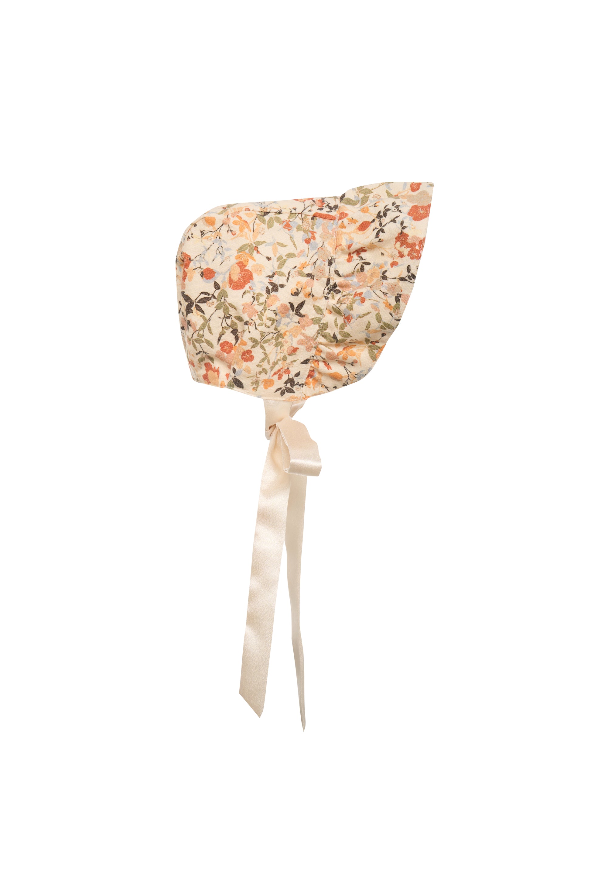 Hanakimi Kids Vintage Floral Reversible Sun Bonnet Yellow XXS Newborn