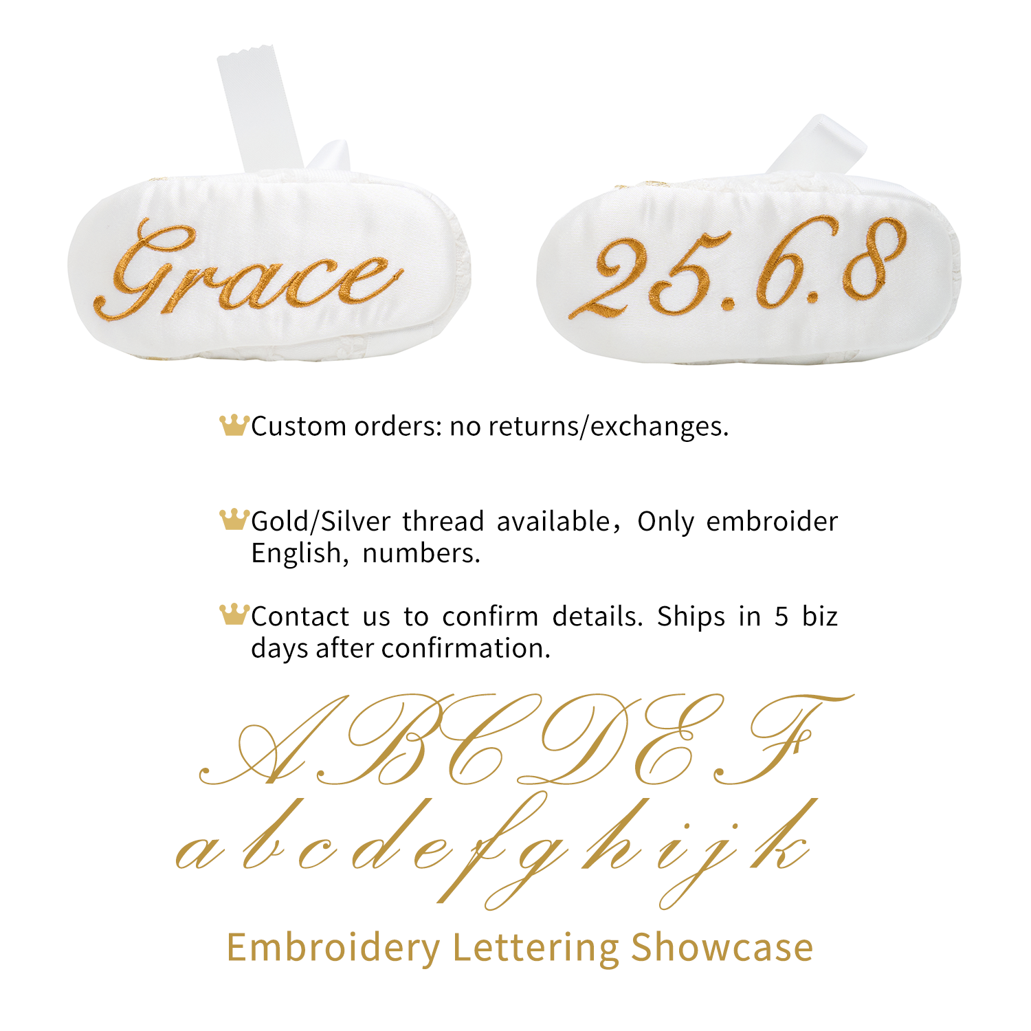 Hanakimi Kids Handcrafted Golden Lace Baby First Walkers