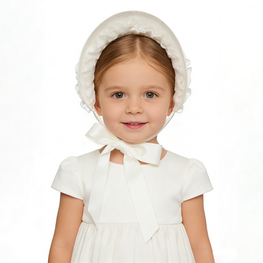 Vintage Lace Embroidered Wide-Brim Bonnet