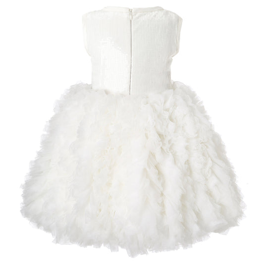 Hanakimi® Pailletten-Tüll-Festkleid, ärmellos, knielang, JMK1618