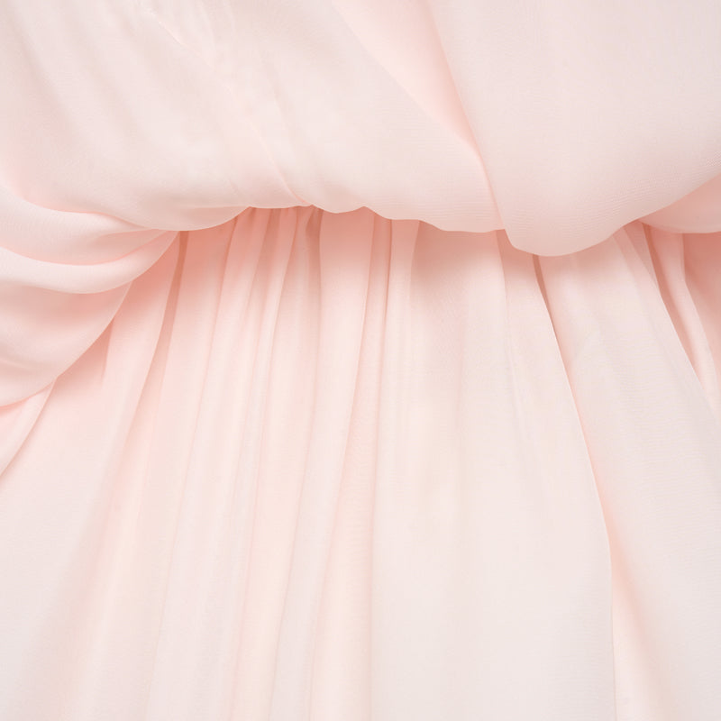 Lace Pink Satin Christening Gown