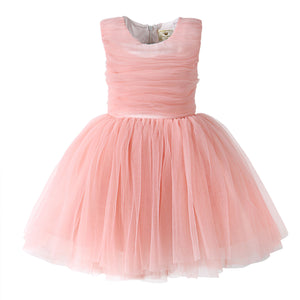 Hanakimi® Girls' Pink Grenadine Pleated Holiday Dresses K15010