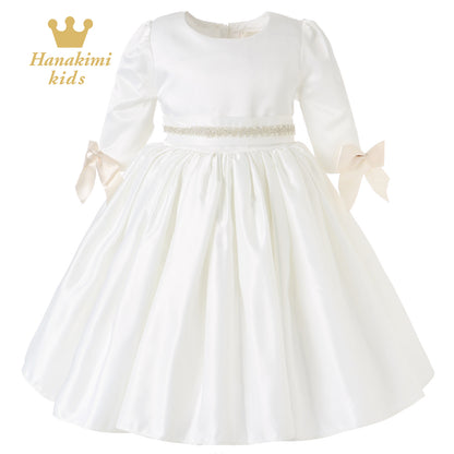 Vestido de comunión Hanakimi® de corte A/princesa, de media manga y largo hasta la rodilla JMK1634