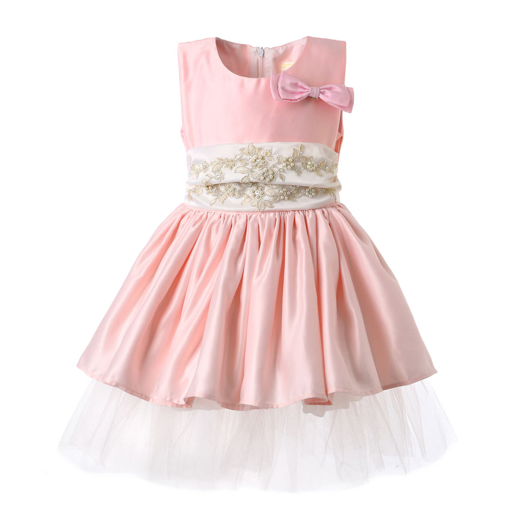 Hanakimi®  Girls' Ceremony Dresses Pink with Embroidered Soutache K15014