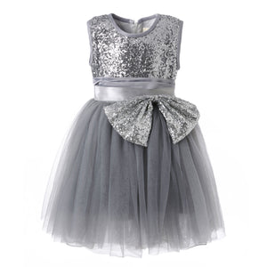 Hanakimi® Ballerina Inspired Sequin Girls' Dresses Gray K15116