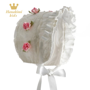 Hanakimi Girls' Handmade Flower Kids Bonnet JM1007