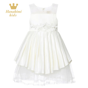 Hanakimi® Pleated Sleeveless A-line / Princess Tea-length Communion Dress JMK1606