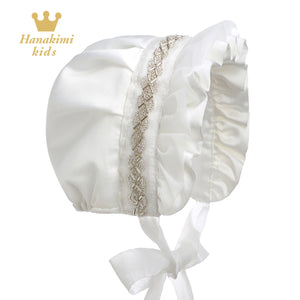 Hanakimi Girls' Christening and Beptism Bonnet JM1009