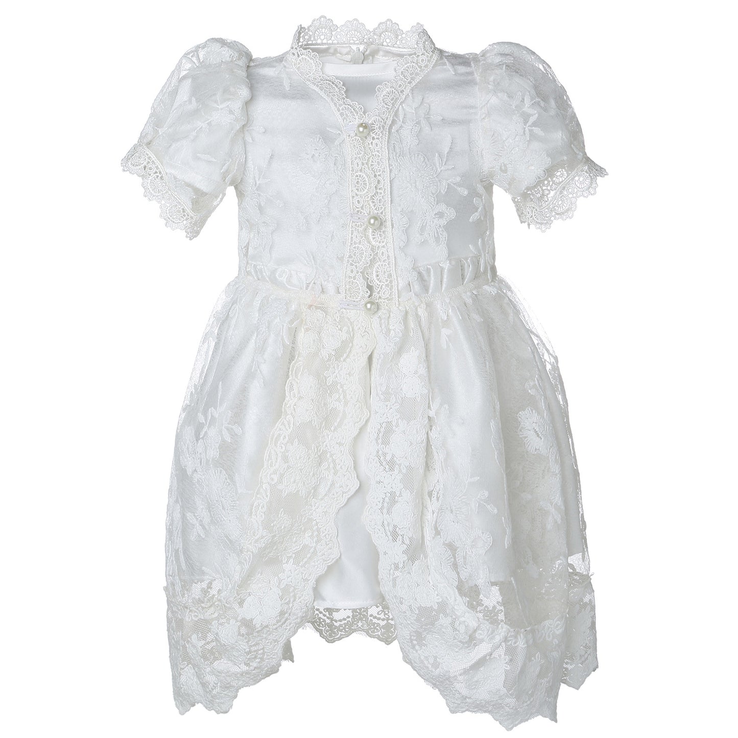 Vestidos de gorrito para bautizo y bautismo de bebé Hanakimi® hechos a mano XLF16001