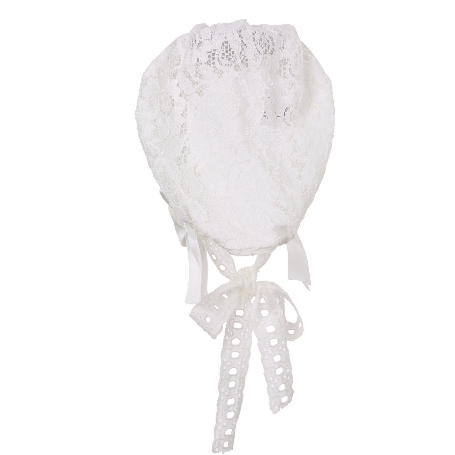 Hanakimi® Lace Royal Baby Bonnet Handmade White (Newborn-3 Years)