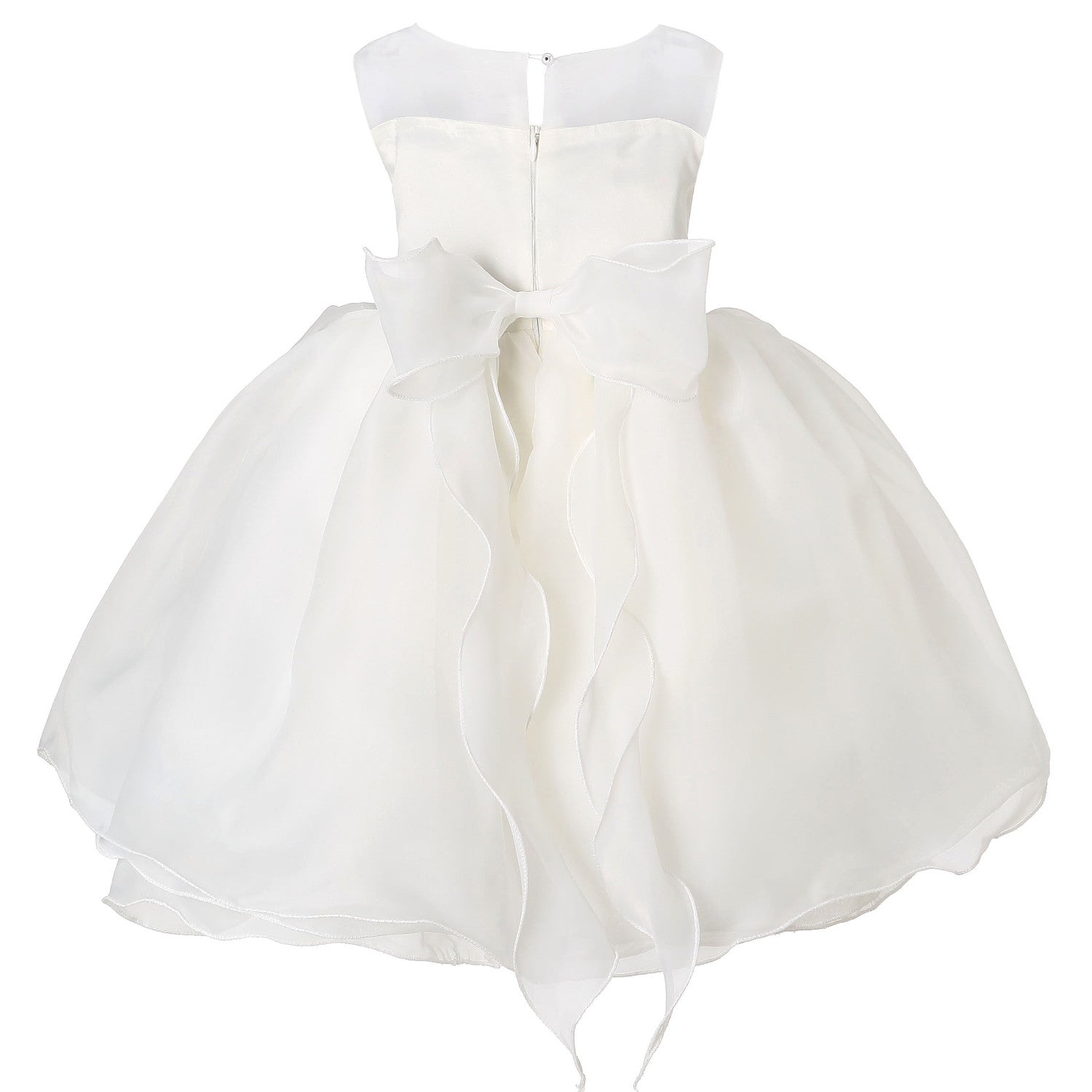 Hanakimi® Pearl Neckline Chiffon Tea-length Flower Girls' Dress JMK1622