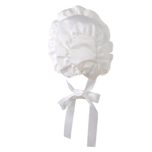 Hanakimi® Royal Christening Bonnet Handmade White (Newborn-3 Years)