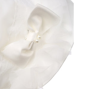 Hanakimi® Royal Christening Bonnet Handmade White (Newborn-3 Years)