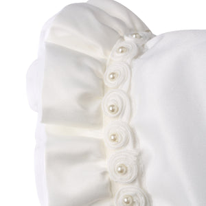 Hanakimi® Royal Christening Bonnet Handmade White (Newborn-3 Years)