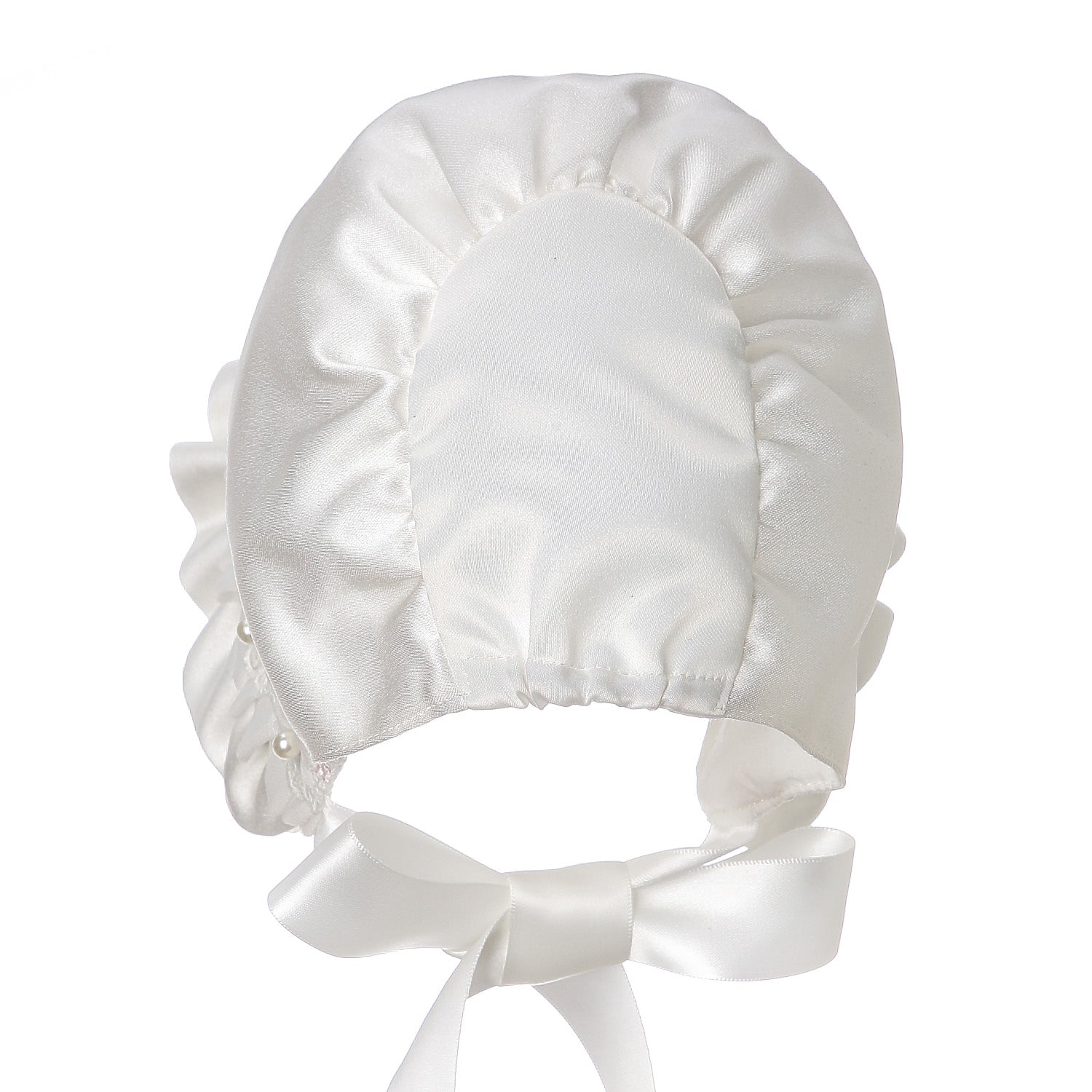 Hanakimi Girls' Closed Back Christening Bonnet JM1003