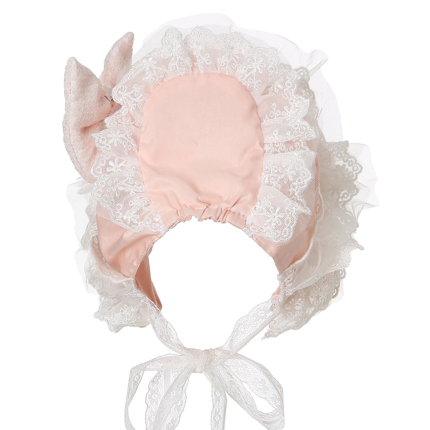 Hanakimi Girls' Lace Edge Toddler Bonnet JM1018