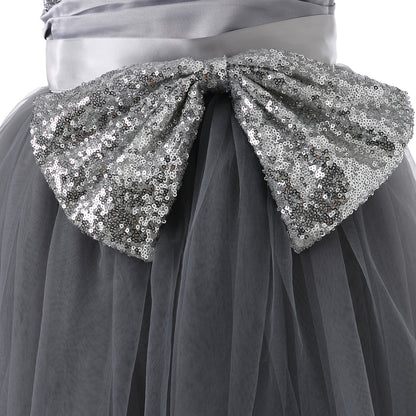 Hanakimi® Ballerina Inspired Sequin Girls' Dresses Gray K15116