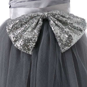 Hanakimi® Ballerina Inspired Sequin Girls' Dresses Gray K15116