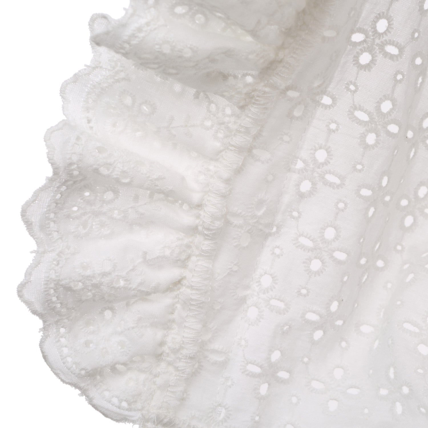 Hanakimi® Bow Eyelet Christening Bonnet Handmade White (Newborn-3 Years)