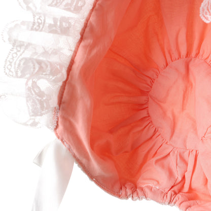 Gorro de bebé Hanakimi con espalda cerrada y ribete de encaje para niña JM1014