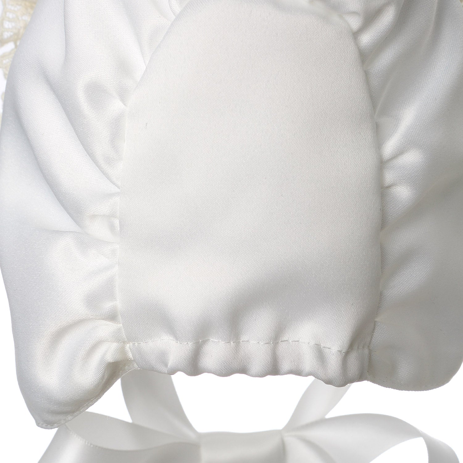 Hanakimi Girls' Lacy White Infant Bonnet JM1010