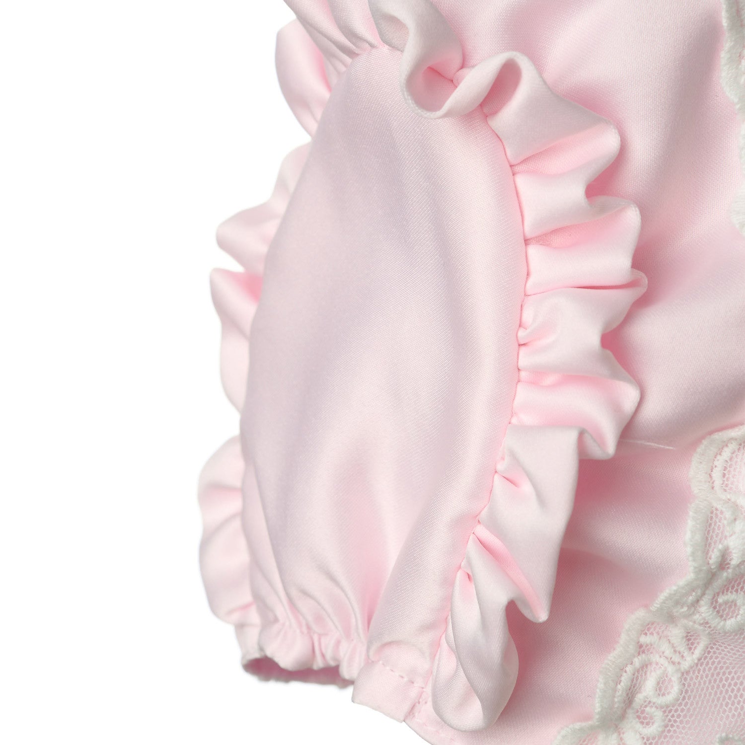 Hanakimi® Lace Ruffles Closed Back Christening Baby Bonnet Handmade (Newborn-3 Years)