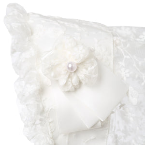 Hanakimi® Lace Christening Bonnet with Detachable Flower Handmade(Newborn-3 Years)