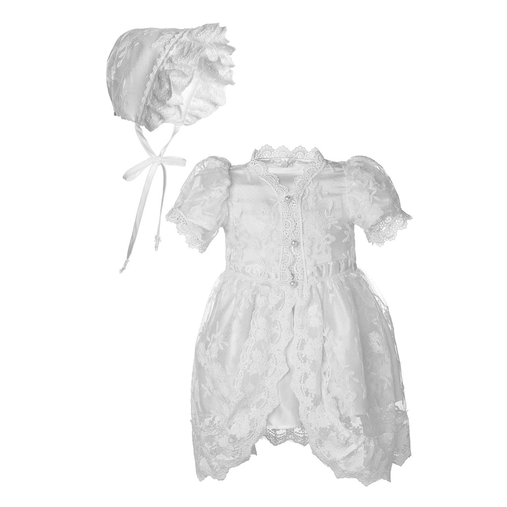 Hanakimi® Baby Christening and Beptism Bonnets Dresses Handmade XLF16001